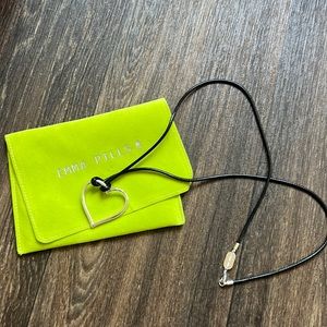 I Heart You Necklace in Silver & Black